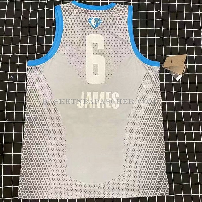 Maillot All Star 2022 Los Angeles Lakers LeBron James NO 6 Gris